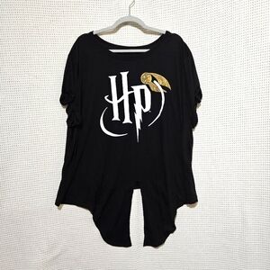 Harry Potter 4xl Front Tie Cropped Graphic T-Shirt